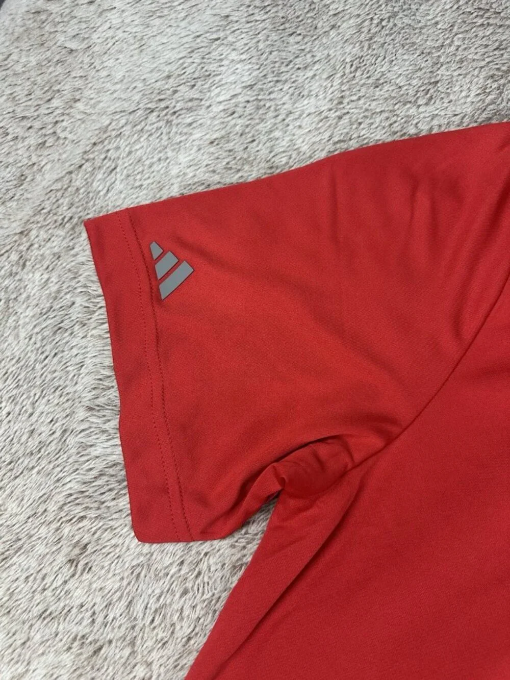 NWT Adidas Golf Polo Shirt Mens Large Red Johnson & Johnson Performance UPF 50+